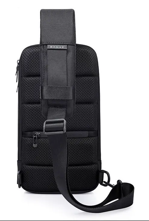Однолямковий рюкзак через плече Bange BG-7565 7л Сумка-слінг з USB-роз'ємом Black (19369) - фото 3