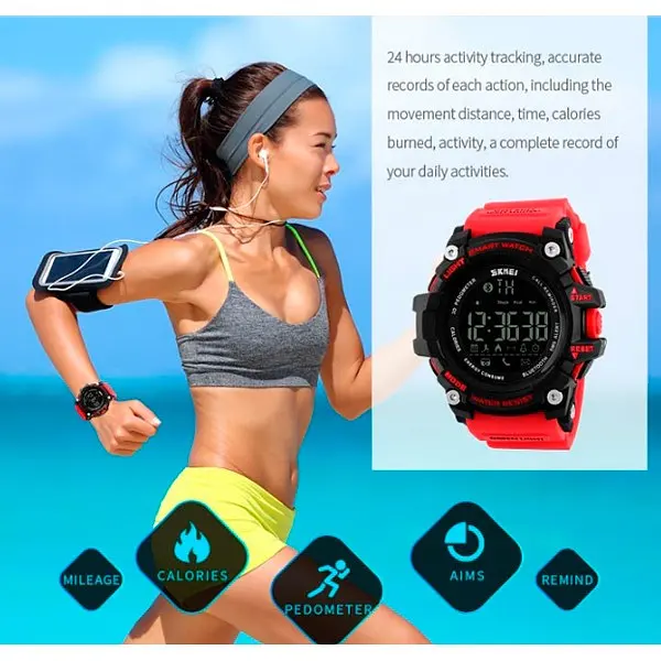 Спортивний годинник з Bluetooth Skmei 1227 (red) - фото 3