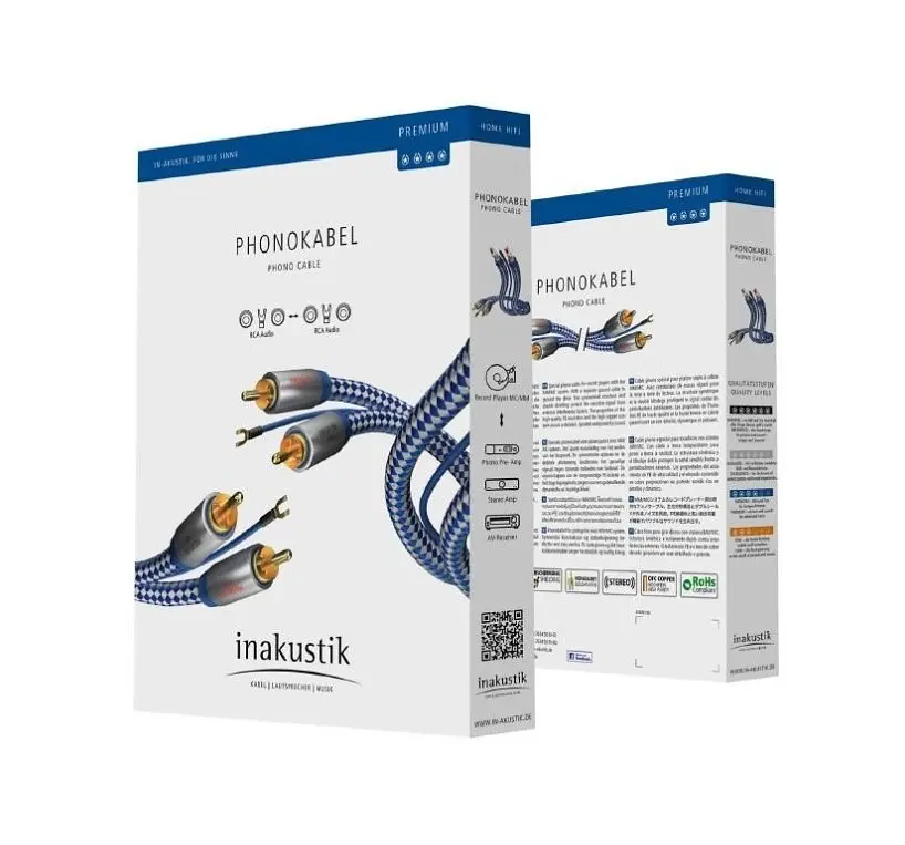 Межблочный кабель 2RCA-2RCA Inakustik Premium Phono 1,5m - фото 2