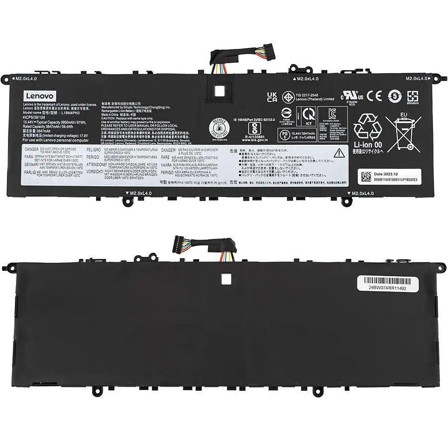 Батарея для ноутбука Lenovo L19M4PH3 (Yoga Slim 7 Pro-14ITL5 Yoga Slim 7 Pro-14IHU5) 15.44 3950mAh 61Wh Чорний - фото 2