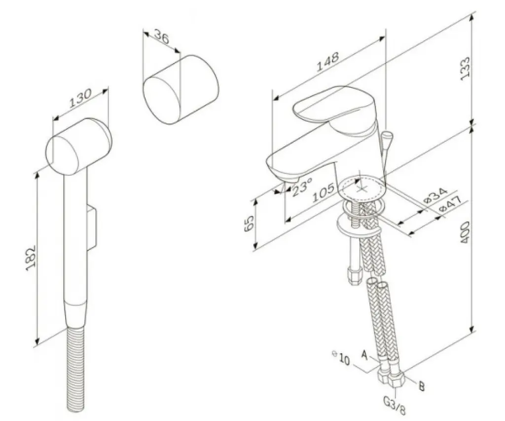 Смеситель с гигиенической лейкой AM.PM Like F8003000, Хром - фото 2