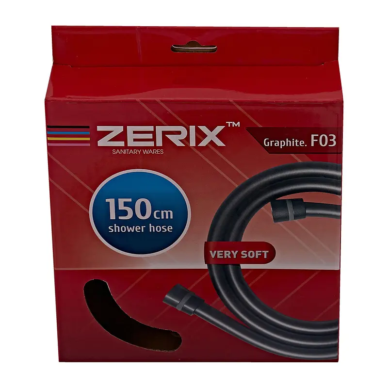 Шланг для душу Zerix Graphite.F03 150 см силіконовий ZX5568, Графіт - фото 3
