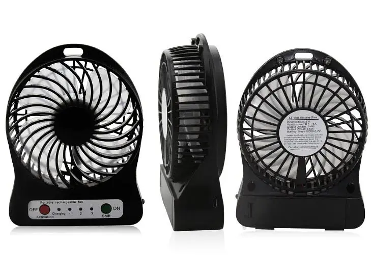 Портативный вентилятор на аккумуляторе Portable Mini Fan аккумуляторный мини вентилятор 18650 USB - фото 3
