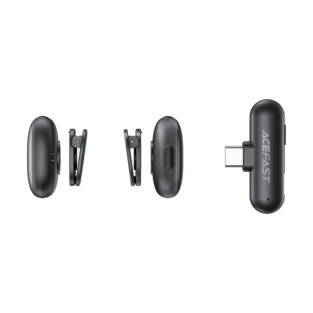 Бездротова мікрофонна система ACEFAST R1 wireless lavalier microphones Black (6974316284895) - фото 7