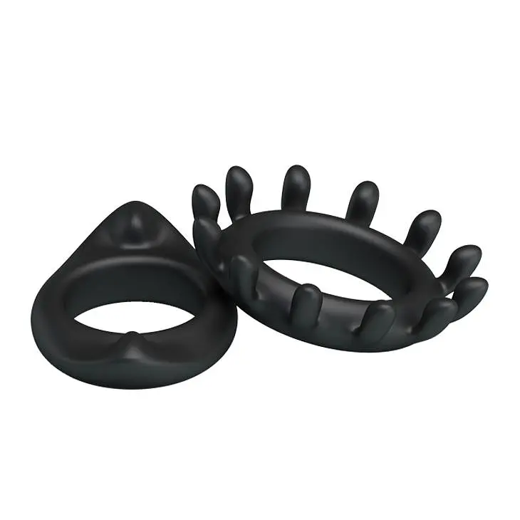 Набор эрекционных колец Baile Ring, 2 шт (черный) - фото 5