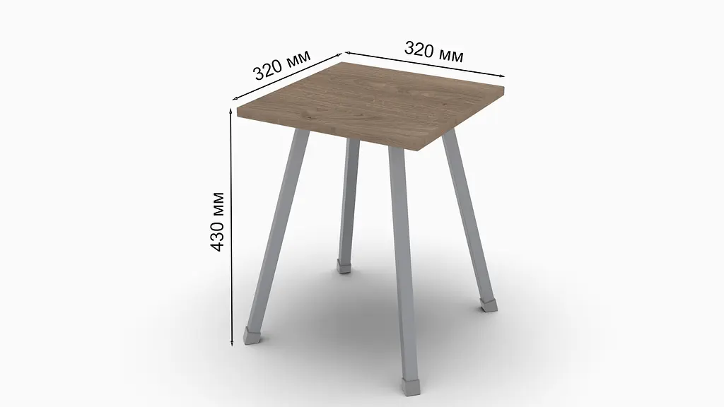 Табурет Ferrum-decor 430x320x320 Серый металл ДСП Дуб Сонома Трюфель 16 мм (FRD-104647) - фото 3