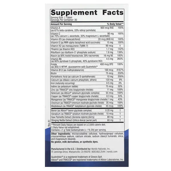 Вітаміни для чоловіків Men's Multivitamin One Daily 30 таблеток Nordic Naturals vit0006211 - фото 2