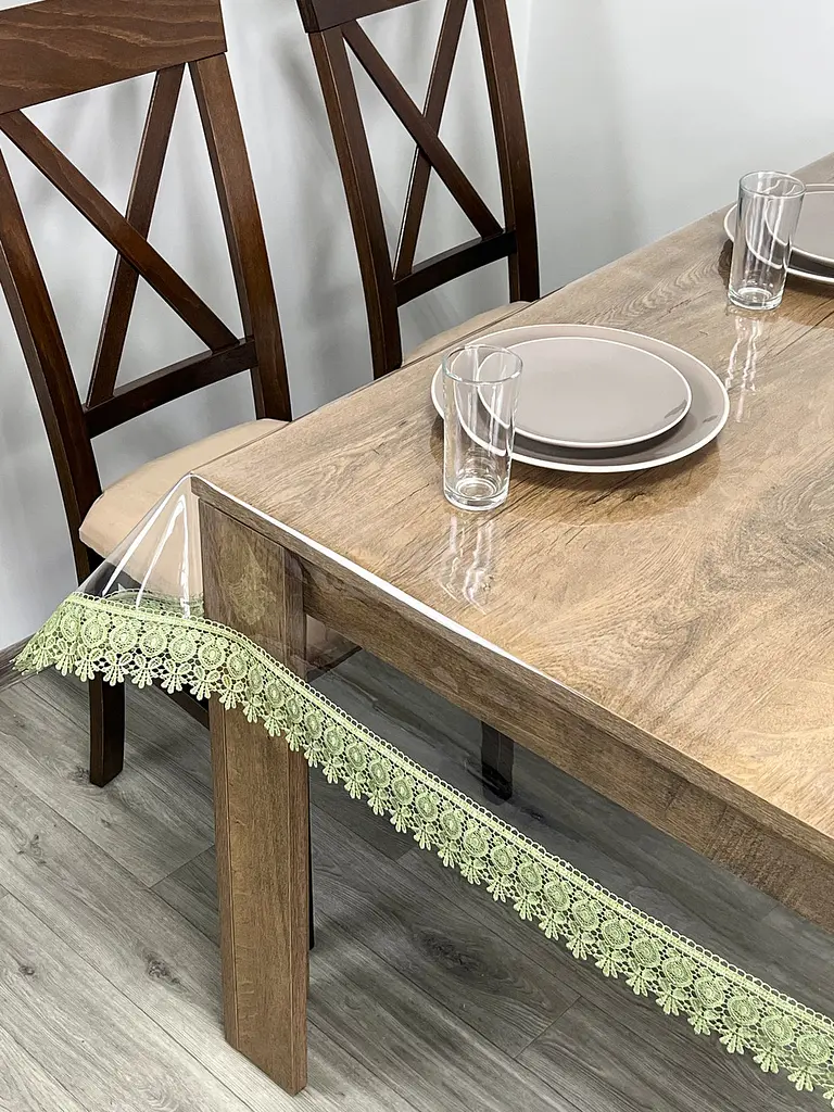 Силіконова скатертина з оливковим мереживом Арфа 7 см 230х160 см - фото 10