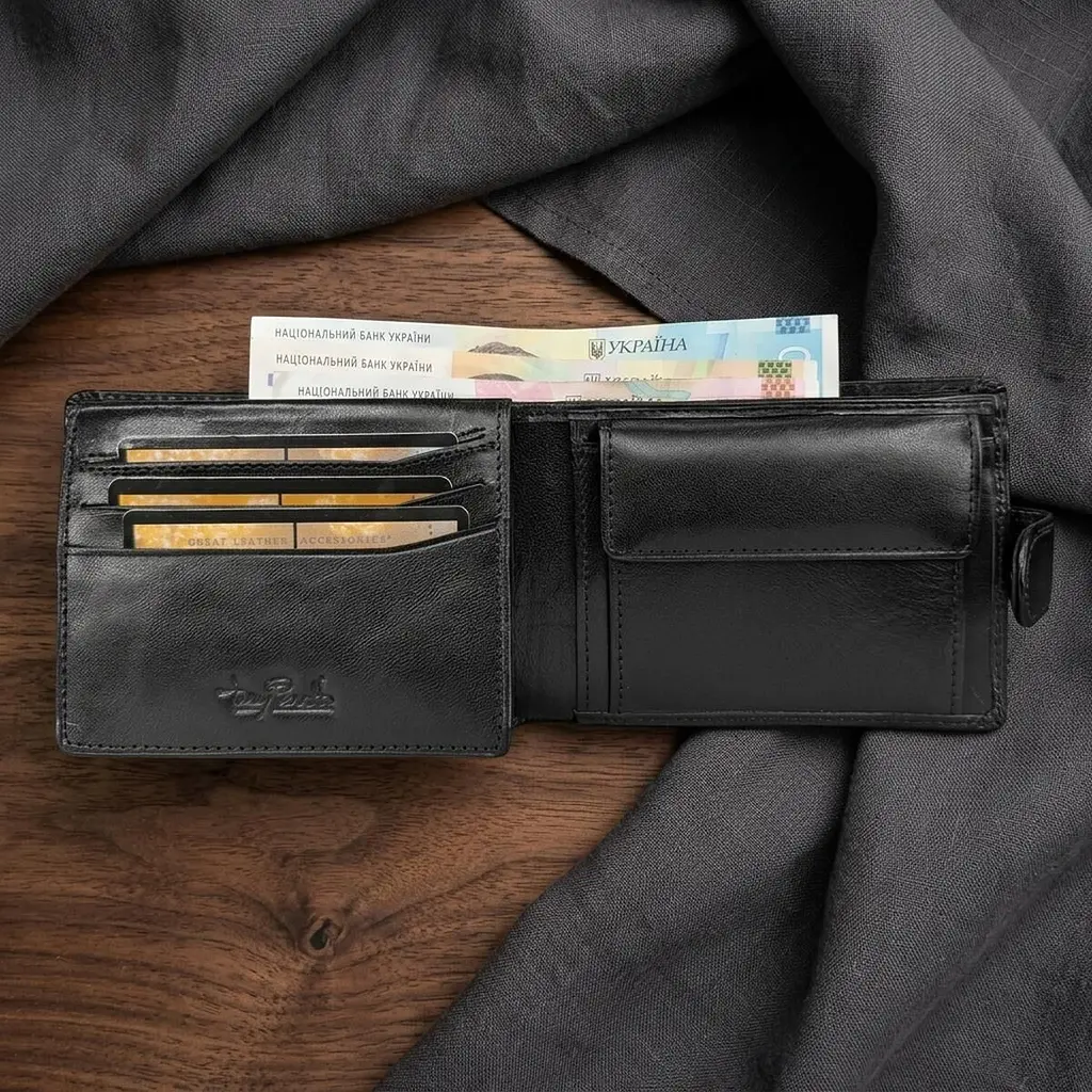 Чоловіче портмоне Tony Perotti Italico з натуральної шкіри 396 nero (90112) Чорне - фото 2