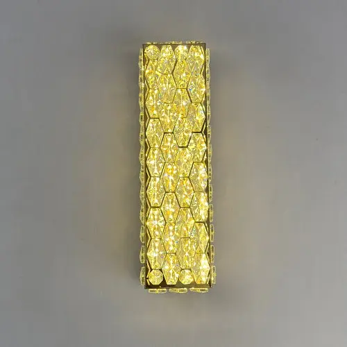 Настенный LED светильник бра для спальни и коридора Linisoln 595-420 FG золото хрусталь 42 см 50 W 3 режима - фото 4