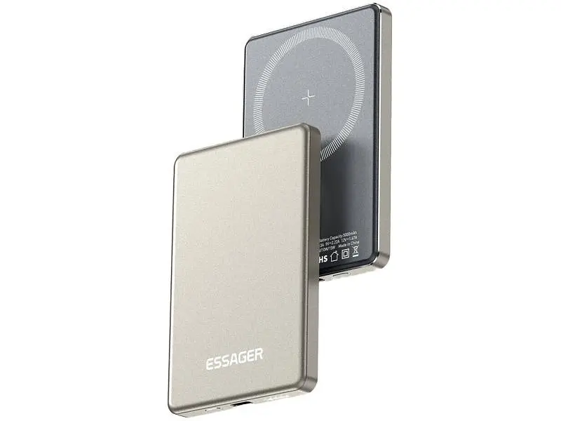 Зовнішній акумулятор (Power Bank) Essager KR-W002 5000mAh Grey (EDY5K-YJ0A-Z)