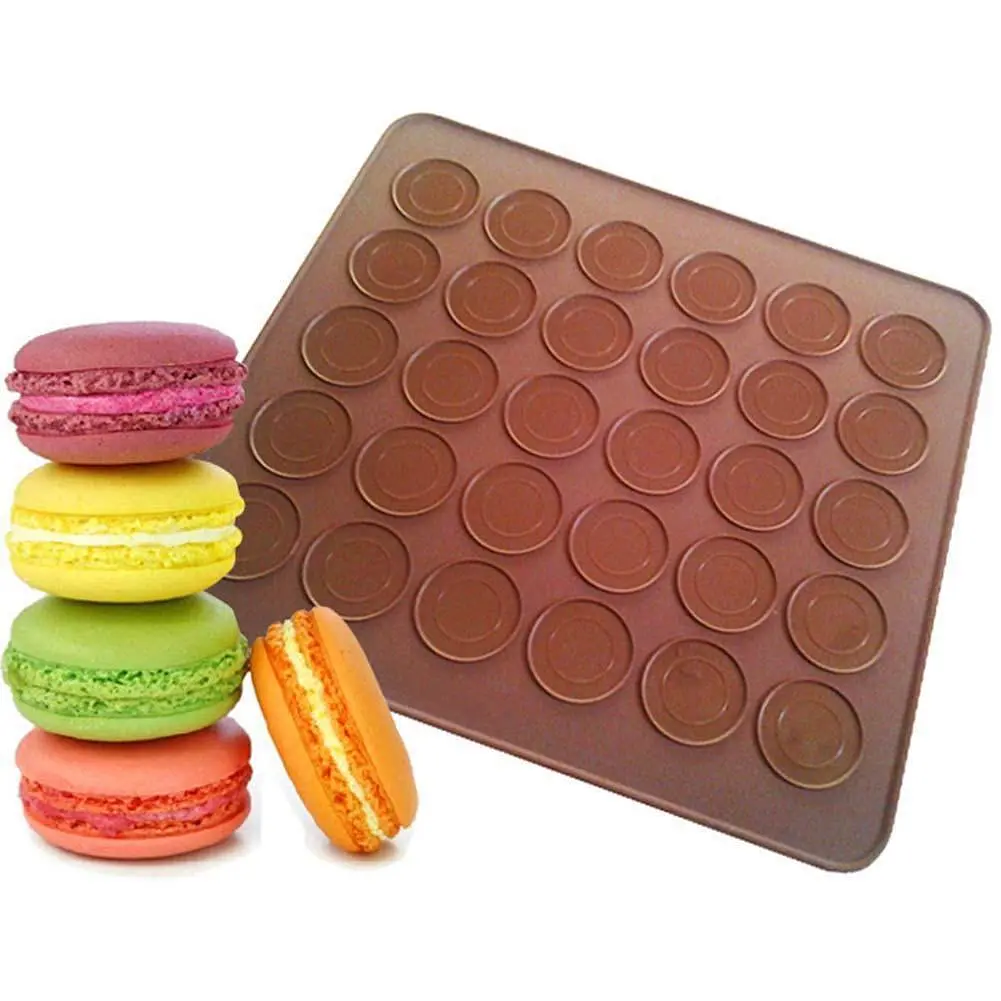 Форма силіконова для випікання «Macaroons» килимок 25х28 см (30 шт. х 3,5 см), Kitchen Master Коричневий 85271 - фото 3