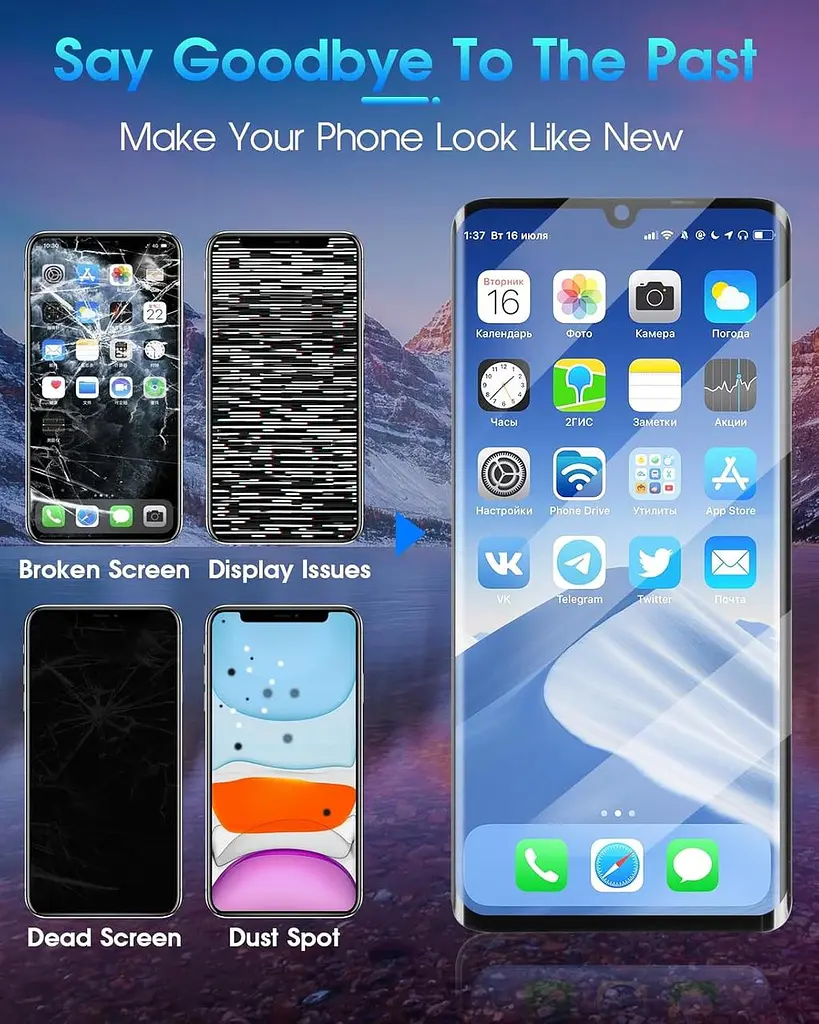 Сенсорний екран ARSSLY OLED для Huawei P30 VOG-L29 VOG-L09 VOG-AL00 в зборі з ремонтним комплектом чорний - фото 5