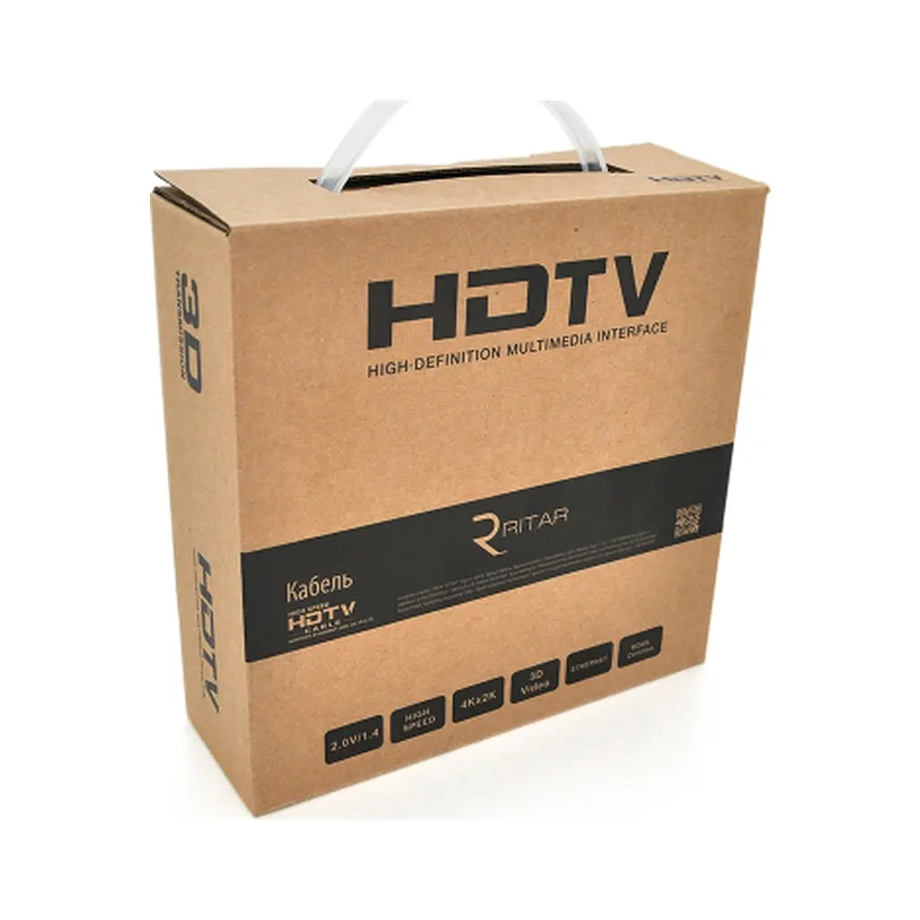 Кабель мультимедійний HDMI M to HDMI M 10.0m V1.4 4K black Ritar (HDMI(M)/(M)V1.4-10m-348B/19931) - фото 2