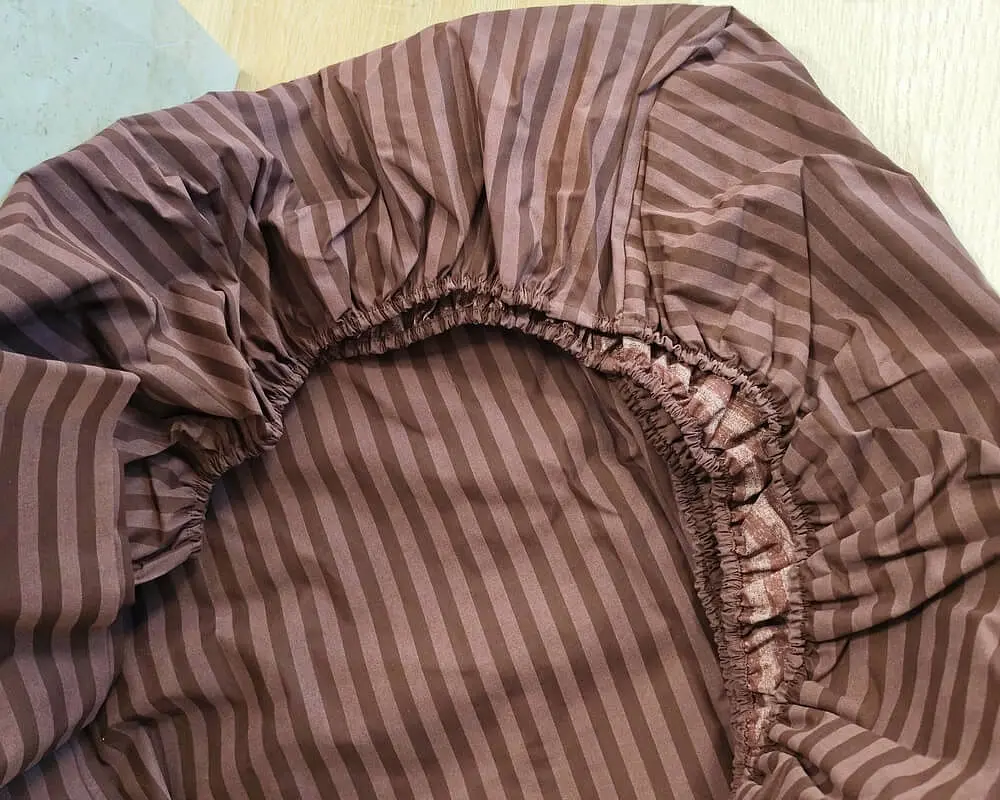 Простирадло на резинці LARA бязь-страйп dp11252 Brown 160х200х25 - фото 3