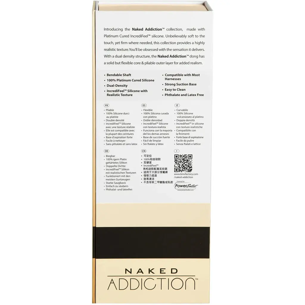 Фалоімітатор Addiction Naked - 9 silicone Dual Density Bendable Dildo Vanilla - фото 10