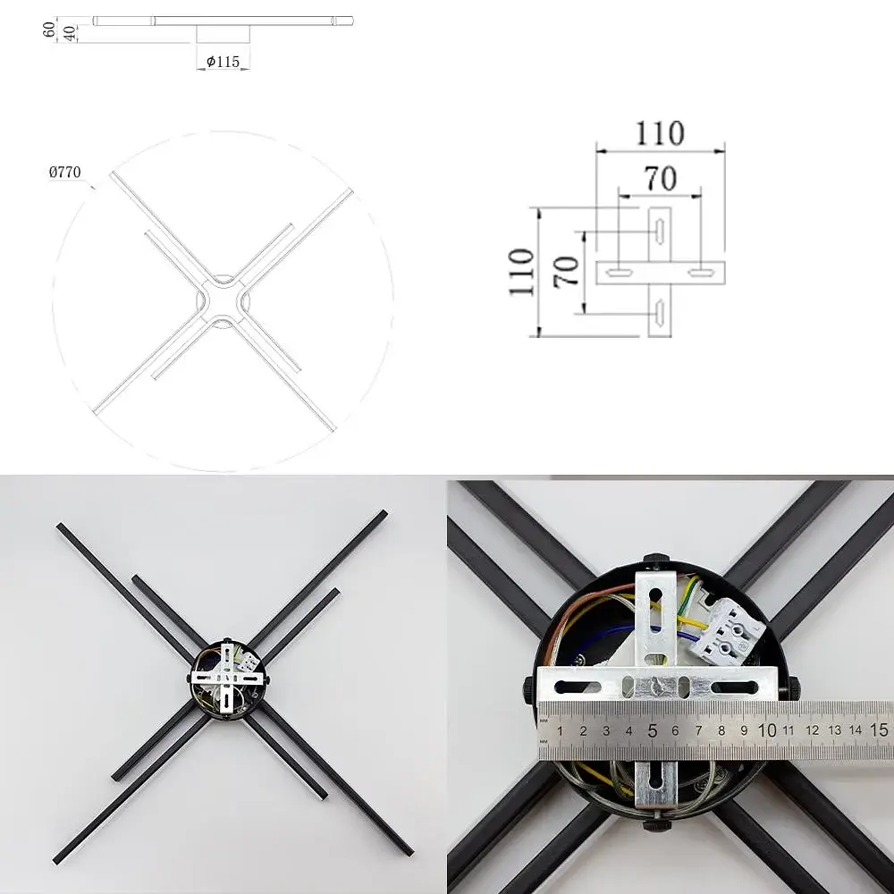 Керована світлодіодна люстра ESTA 70 Вт 4L 770x60 мм ESLLSE - фото 7