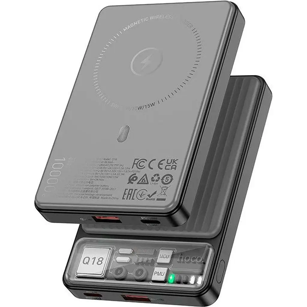 Зовнішній акумулятор Hoco Q18 Tourer MagSafe 10000mAh 22.5W Black (605182) [102662] - фото 2
