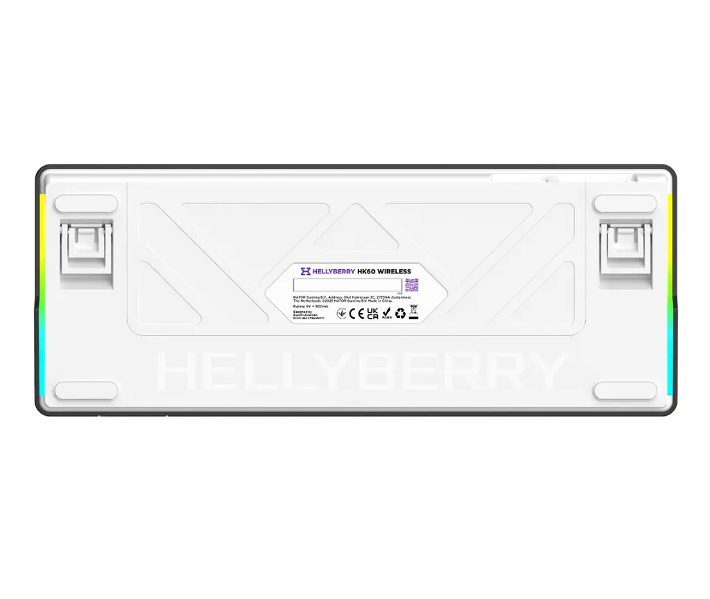 Клавіатура ігрова механічна HATOR HK-60-WV Wireless Hellyberry Switch USB, 2,4 ГГц, Bluetooth 5.3 White-Violet - фото 4