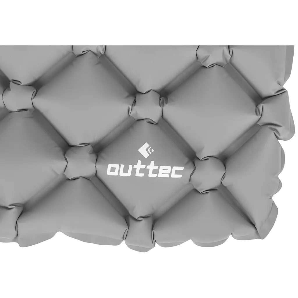 Надувний килимок Outtec 195х55х5см з подушкою соти сірий - фото 6