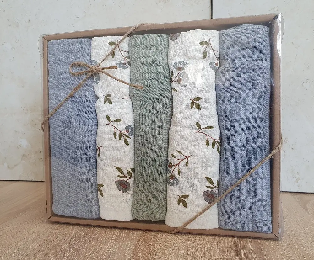 Набір рушників для кухні Nilteks 5 штук 40x60 Tencel natural - фото 3