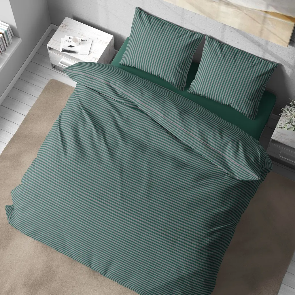 Комплект постельного белья LeLit евро 200х215 см поплин L-2054/1 зеленый (le2000000299266) - фото 4