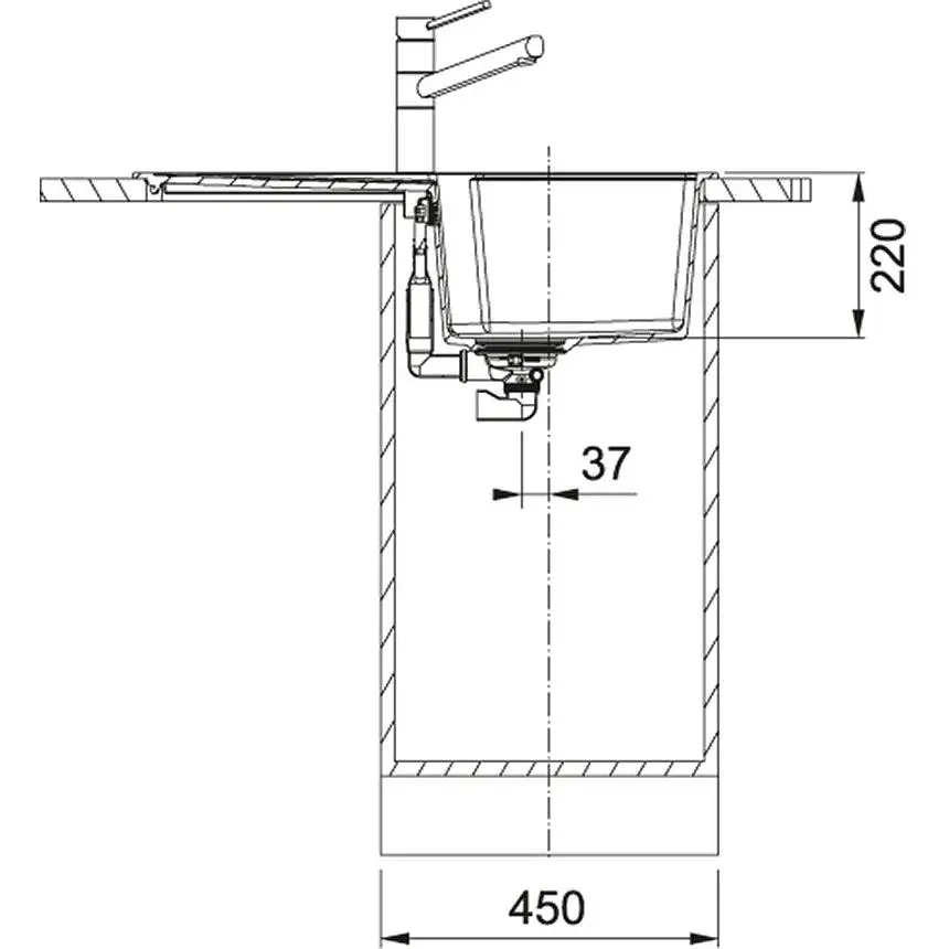 Кухонная мойка Franke Urban, фрагранит, прямоугольник, с крылом, 780х500х220мм, чаша - 1, накладная, UBG 611-78, черный матовый - фото 3