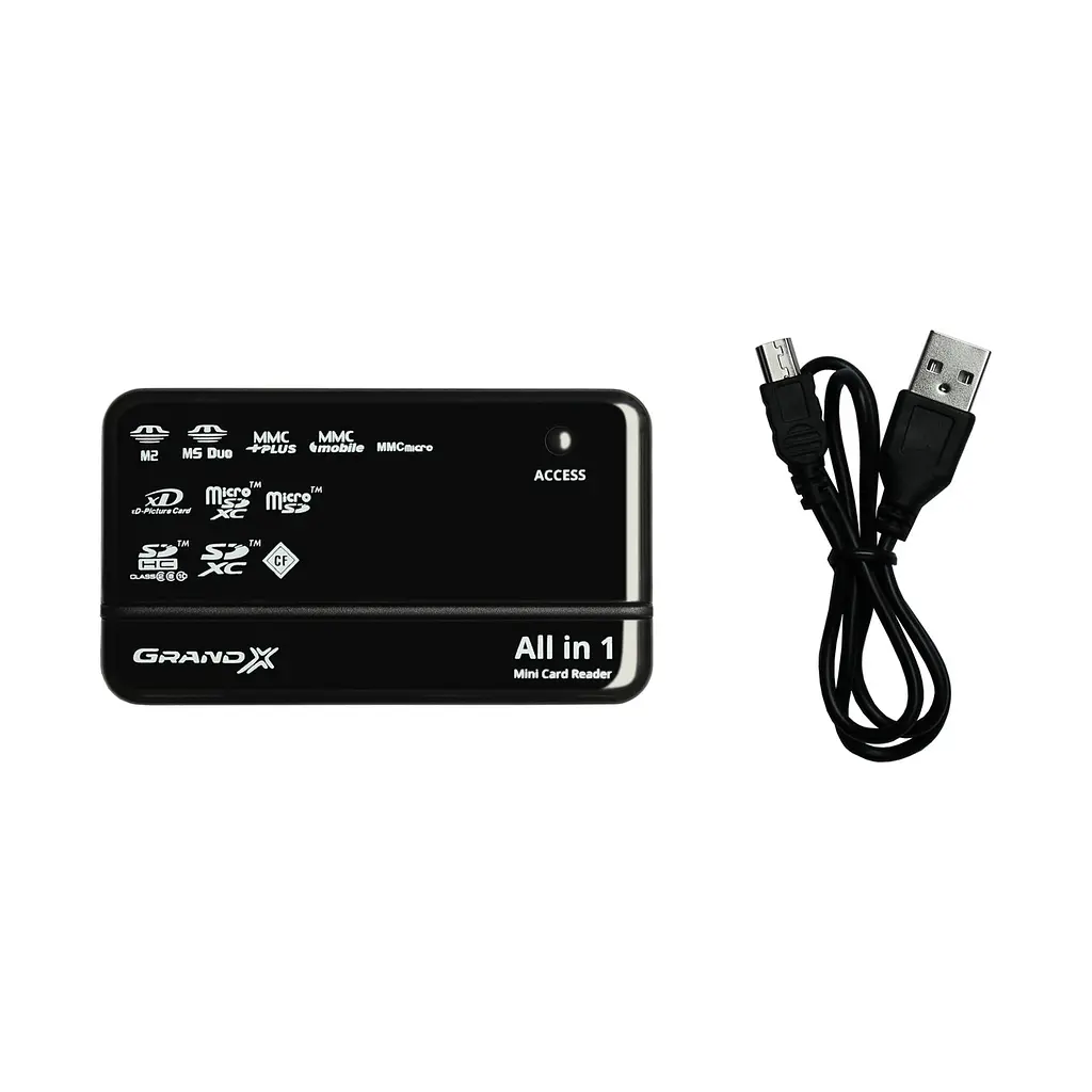 Картрідер зовнішній Grand-X Usb 2.0 All in 1 багатоформатний універсальний - фото 3