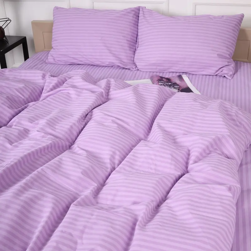 Простирадло MirSon Бязь 17-0618 Stripe Purple 220х150 см (2200008203689) - фото 2