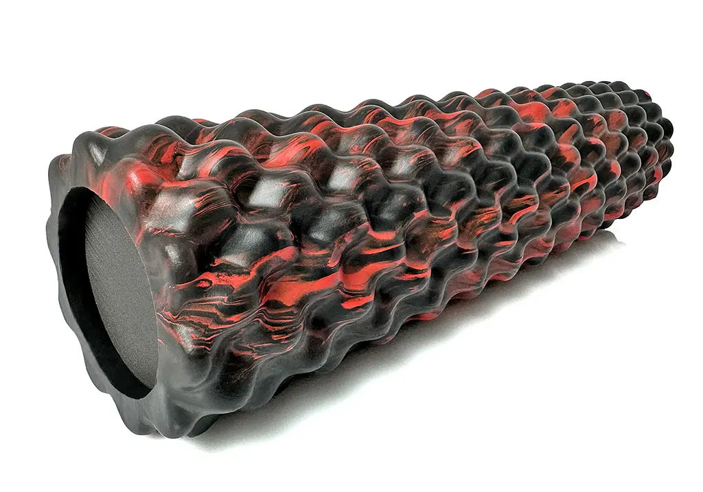 Масажний ролик EasyFit Bubbles 45 см Чорний-червоний (EF-2063) - фото 2