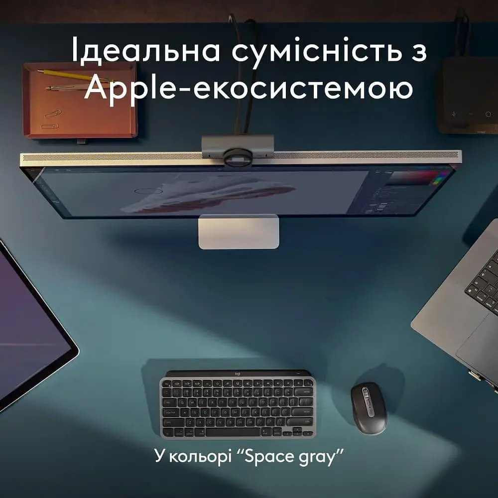 Клавиатура Logitech MX Keys Mini For Mac Minimalist Wireless Illuminated Space Gray (920-012652) - фото 4