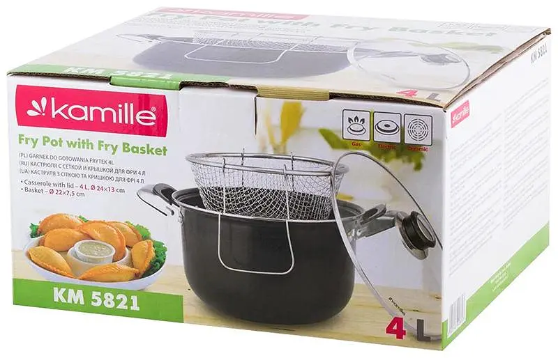 Каструля Kamille-фритюрниця Lexine Ø22х13 см Ø19х8 см kuh0007788 - фото 6