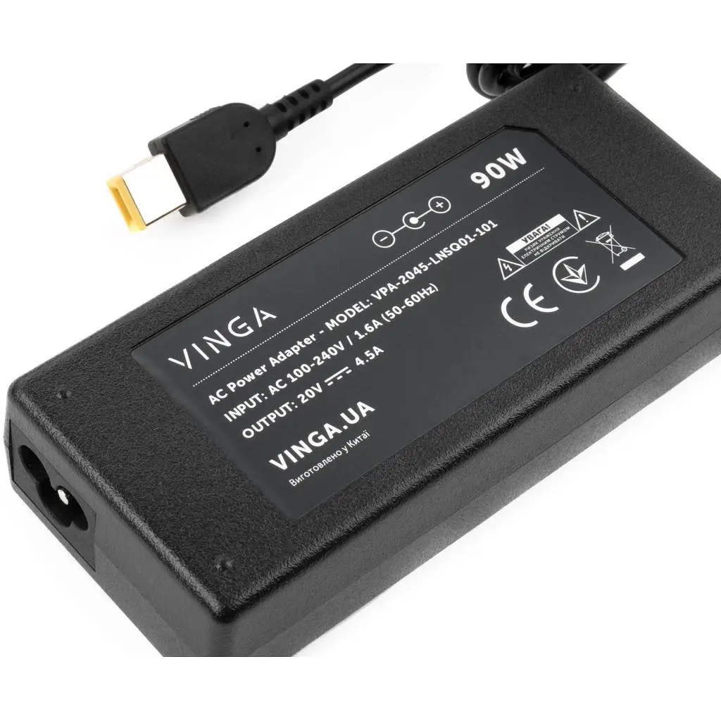 Блок живлення до ноутбуку Vinga Lenovo 90W 20V 4.5A square (VPA-2045-LNSQ01-101) - фото 3