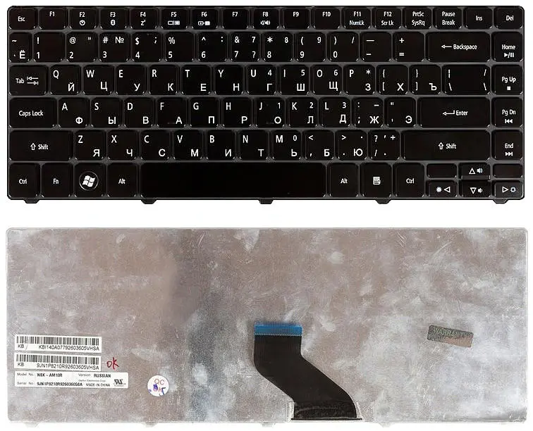 Клавіатура для ноутбука Acer Aspire (3810T) Black, Glossy, RU - фото 3