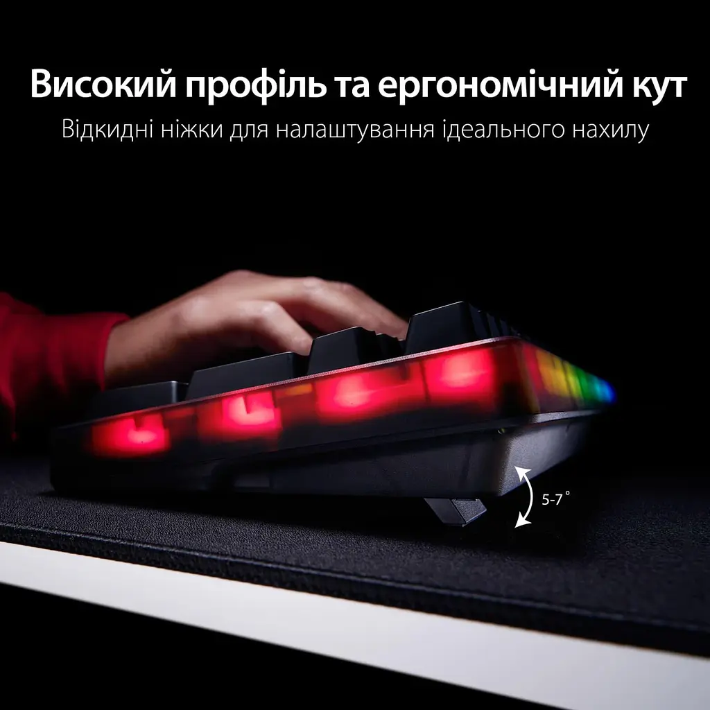 Клавіатура HyperX Alloy Origins 2 65key Red USB-A Hot-Swap EN/UA RGB Black (B4QS3AA) - фото 15