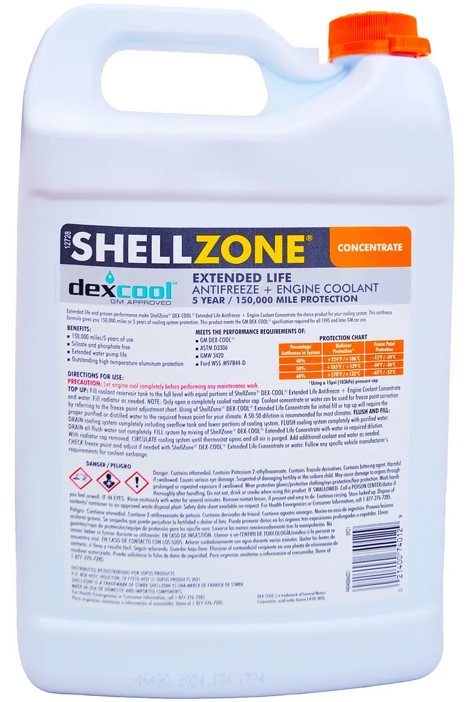 SHELL ZONE Концентрат антифризу червоний G12 Dex-Cool 4 л - фото 3