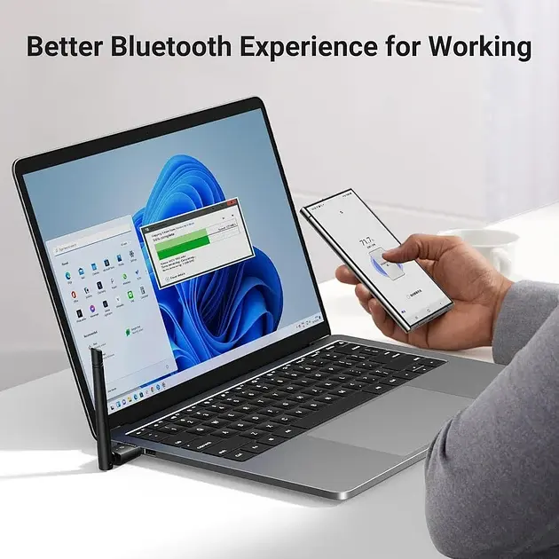 USB Bluetooth-адаптер Ugreen Bluetooth 5.4 передавач для комп'ютера ноутбука Black (CM749) - фото 6