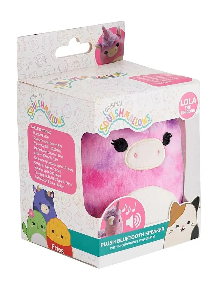 М'яка плюшева Bluetooth-колонка Squishmallows рожево-фіолетового кольору - фото 2