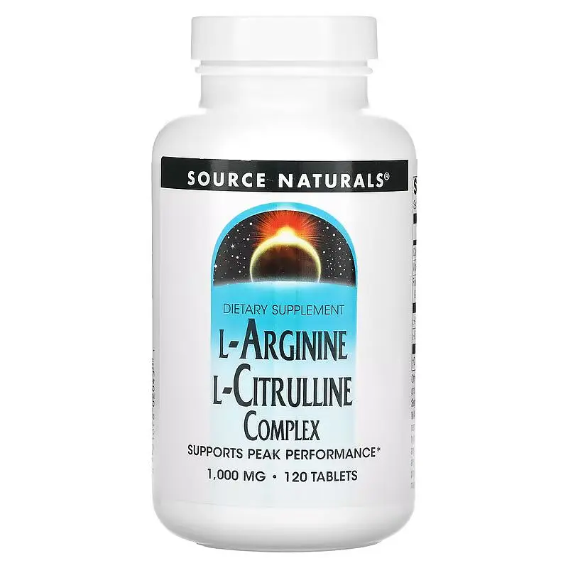 Амінокислота Source Naturals L-Arginine L-Citrulline Complex, 120 таблеток