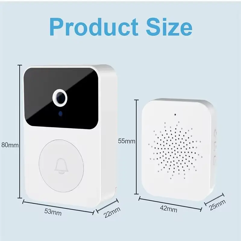 Бездротовий дверний WIFI дзвінок Doorbell X9 · Відеодомофон з Wi-Fi камерою та датчиком руху - фото 6