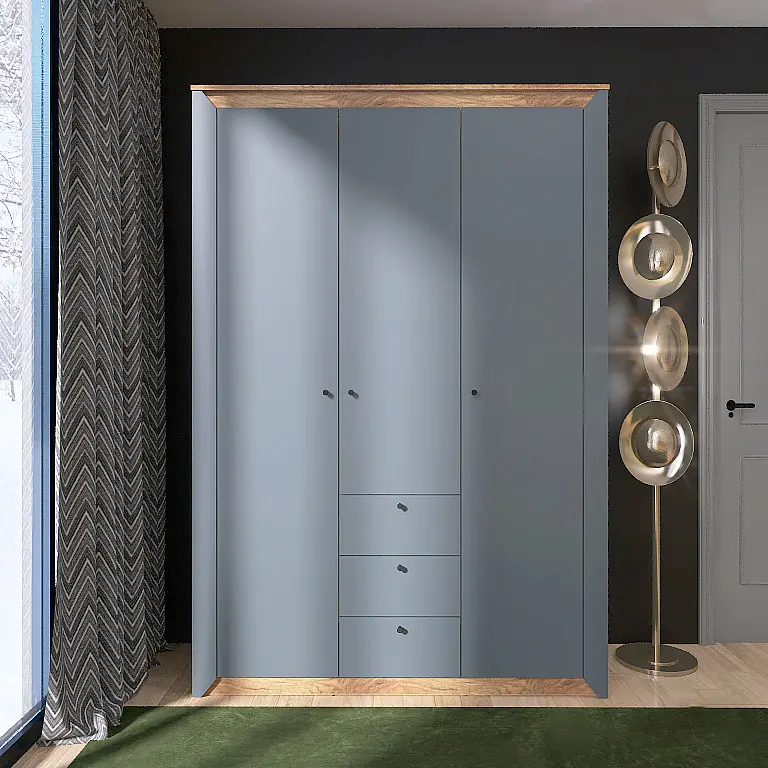 Шкаф трехдверный Эверест Нордик-1400 Графит/Дуб крафт золотой (EVR-5538) - фото 2