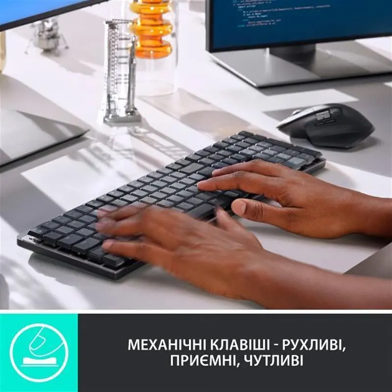 Клавіатура Logitech MX Wireless Illuminated Performance Graphite Clicky (920-010759) - фото 8