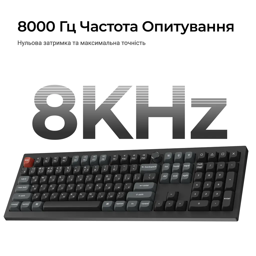 Клавіатура Keychron V6 Ultra Keychron Red Switch RGB UA Black (V6U-D1-UA) - фото 9