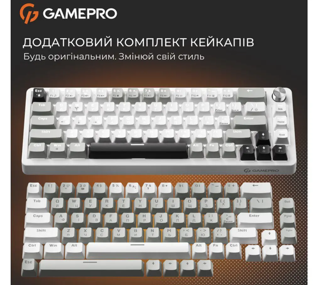 Клавіатура ігрова механічна GamePro GPMK-116 Genesis Silver light USB Red Swich Hot-Swap N-KRO Grey - фото 9