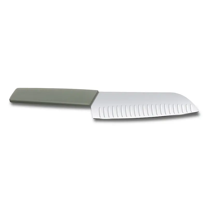 Кухонний ніж Victorinox Swiss Modern Santoku лезо 17см ріфл. з зел. ручкою (блістер) - фото 5