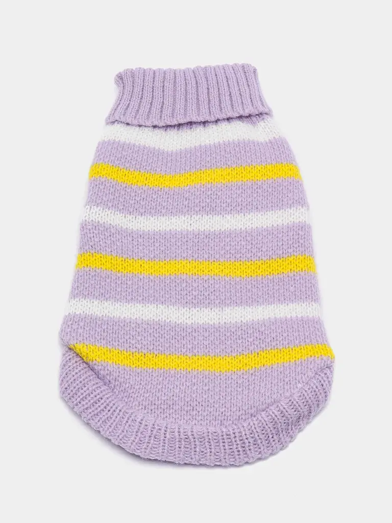 Светр для собак та котів EcoToys Purple Stripe S лавандовий A: 18 см B: 28 см C: 16 см 6962