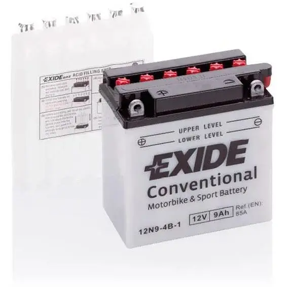 Акумулятор Мото Exide Conventional 12N9-4B-1 9Ah (+/-) 85EN 135x75x139 мм - фото 2