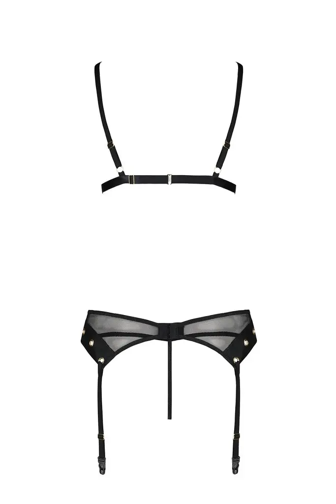 Эротический комплект белья Passion NESSY SET, L/XL (черный) - фото 4