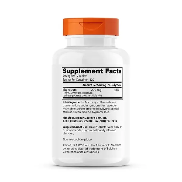 Витамины и минералы Doctor's Best Magnesium 100 mg High Absorption, 240 таблеток - фото 2