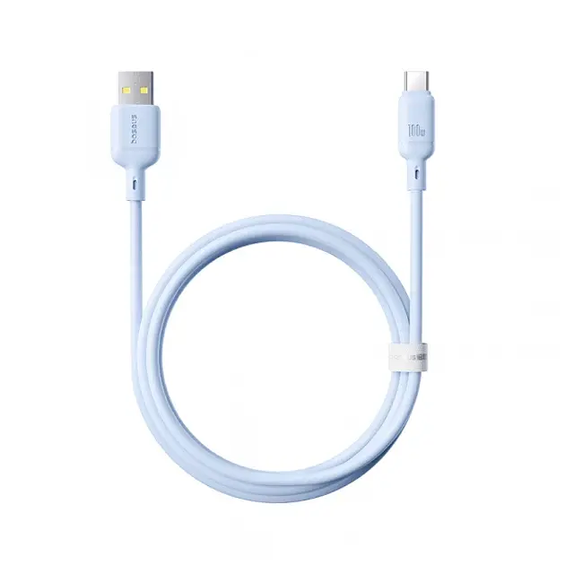 Кабель Baseus Silky Series Cable USB to Type-C 100W 1m P10377703313-00 Blue - фото 3